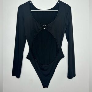 Black Long Sleeve cut out bodysuit